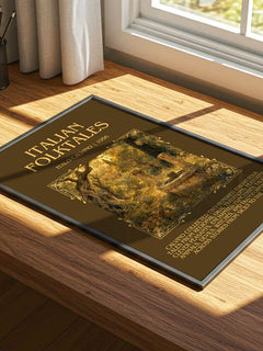 Italian Folktales Minimalist Book Poster by Italo Calvino – print on a sunlit desk