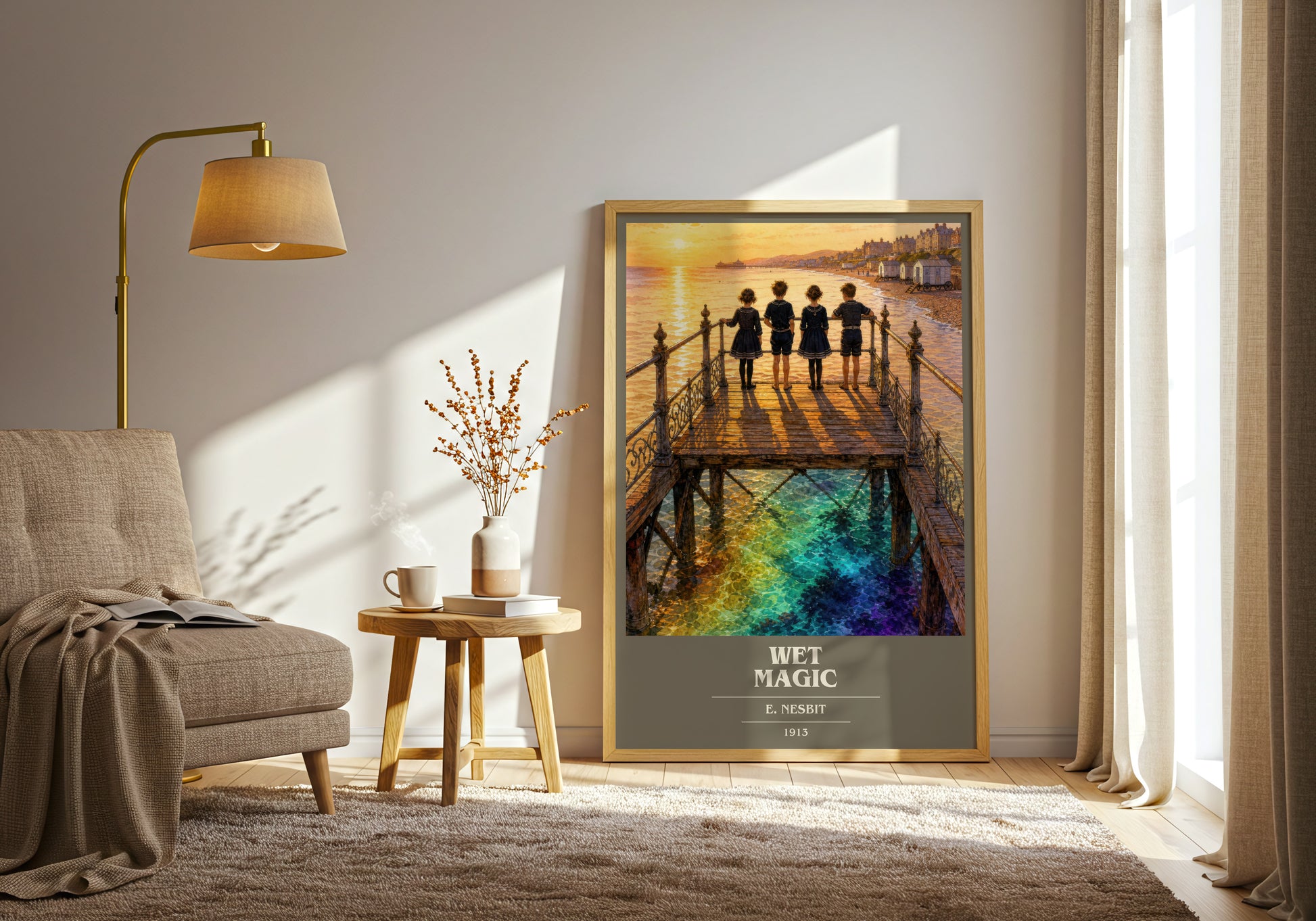 Wet Magic book cover print on bookshelf – E. Nesbit fan gift