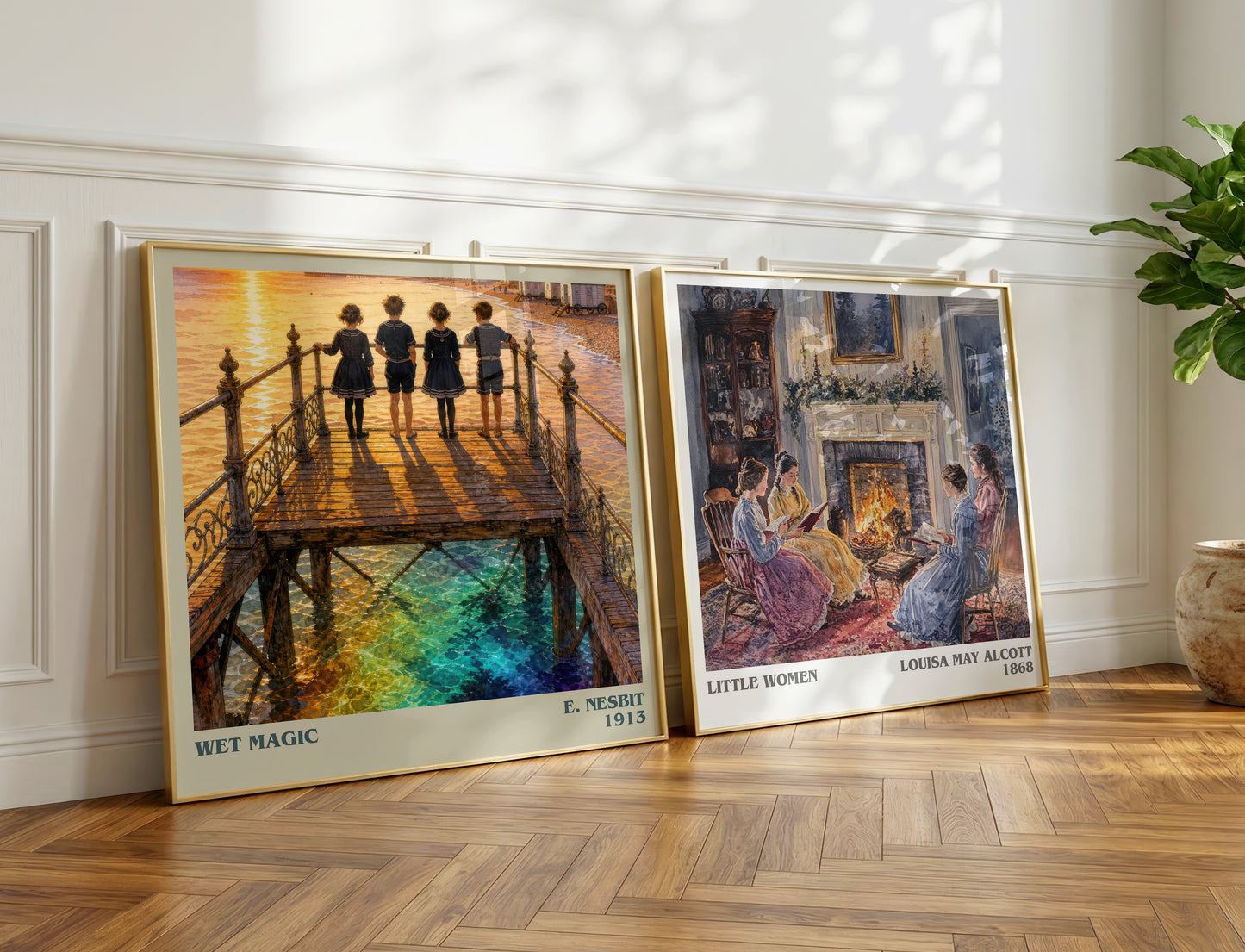 Wet Magic literary print on bookshelf – E. Nesbit fan gift
