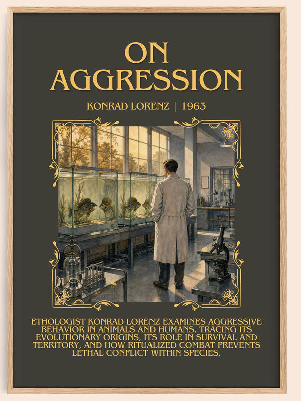 On Aggression Minimalist Book Poster by Konrad Lorenz – book poster