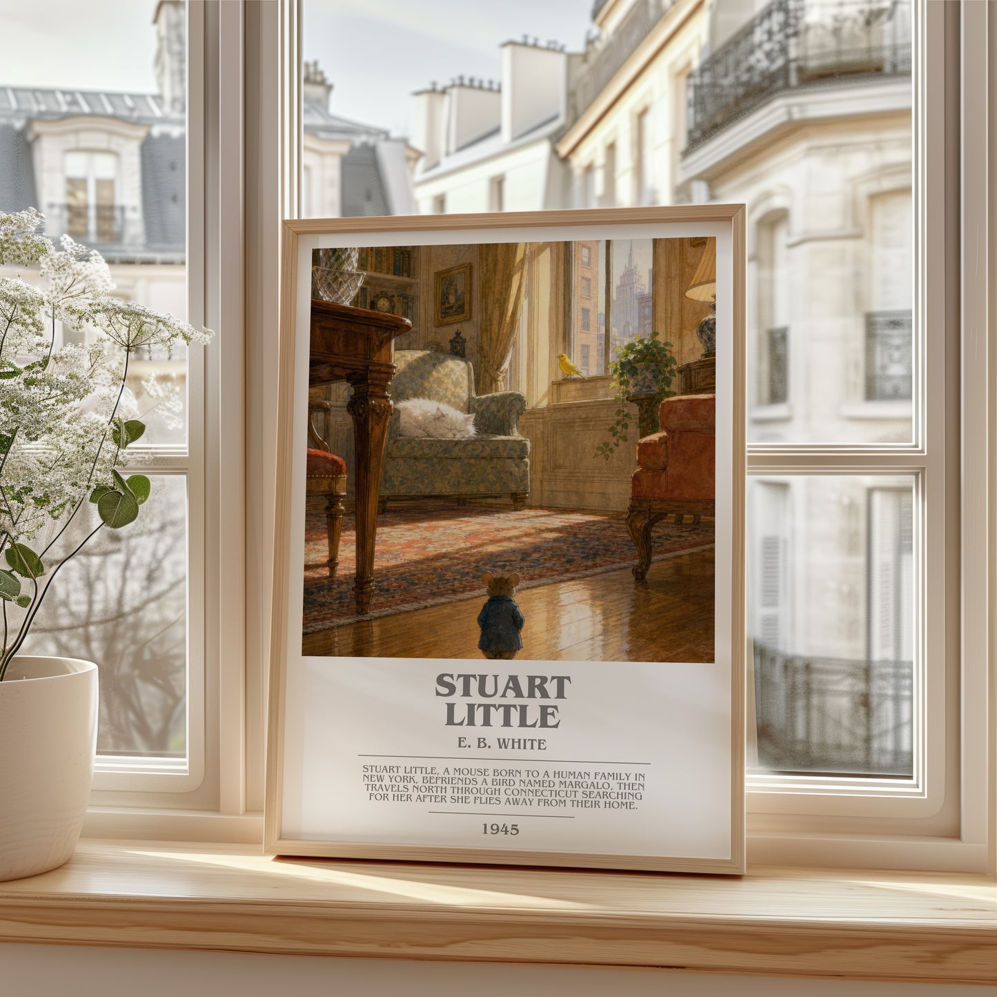 Stuart Little bookish poster colour and style options – E. B. White book art