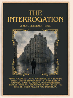 The Interrogation Minimalist Book Poster by J. M. G. Le Clezio – book poster