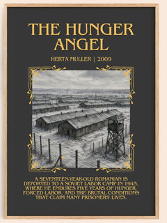The Hunger Angel Minimalist Book Poster by Herta Müller – book poster