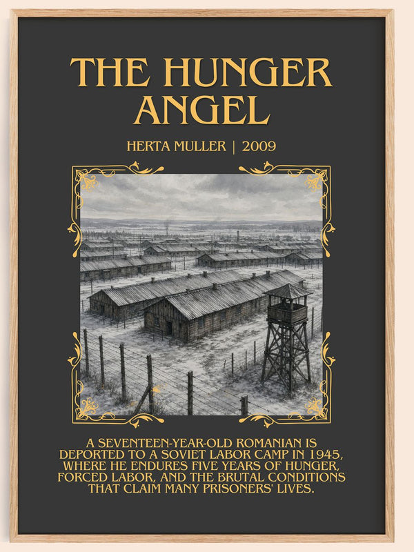 The Hunger Angel Minimalist Book Poster by Herta Müller – book poster