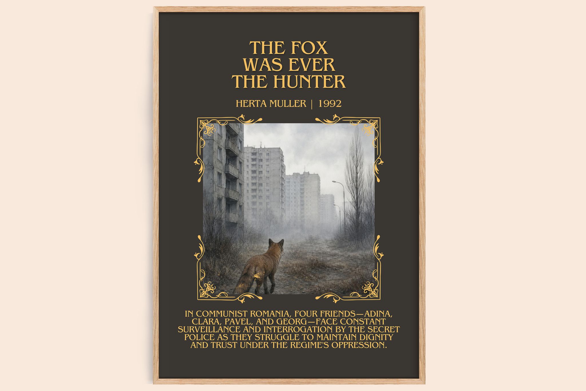 The Fox Was Ever The Hunter Minimalist Book Poster by Herta Müller