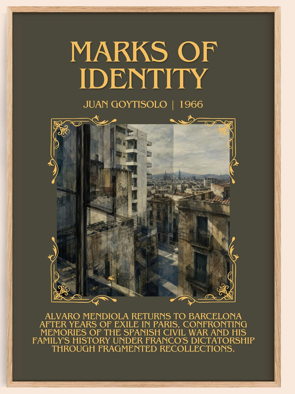 Marks of Identity Minimalist Book Poster by Juan Goytisolo – book poster