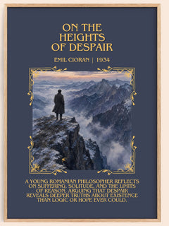 On the Heights of Despair Minimalist Book Poster by Emil Cioran – book poster