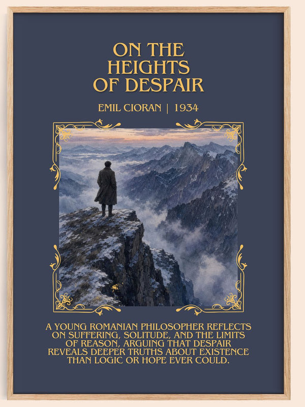 On the Heights of Despair Minimalist Book Poster by Emil Cioran – book poster