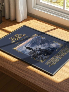 On the Heights of Despair Minimalist Book Poster by Emil Cioran – print on a sunlit desk