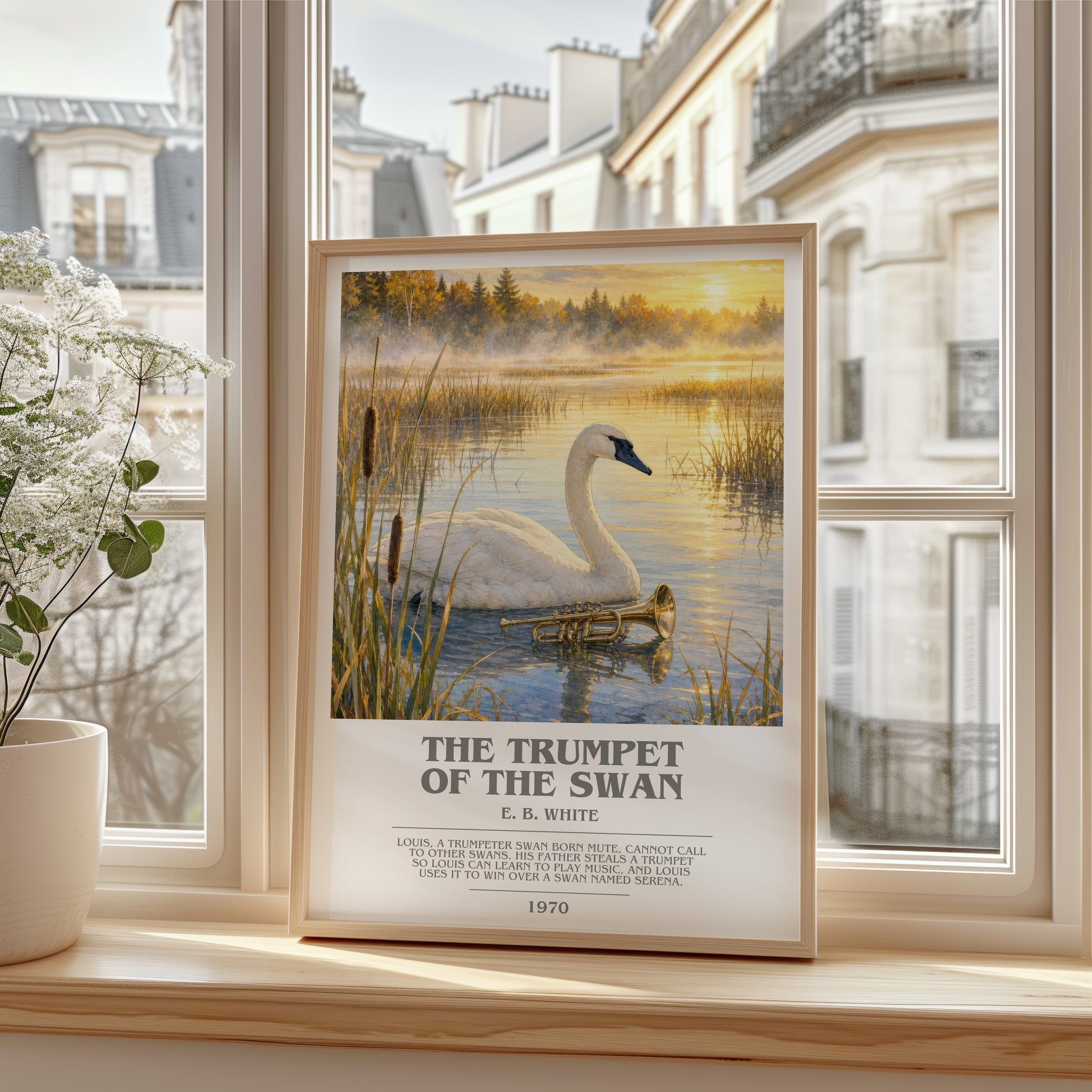 The Trumpet Of The Swan bookish poster colour and style options – E. B. White book art