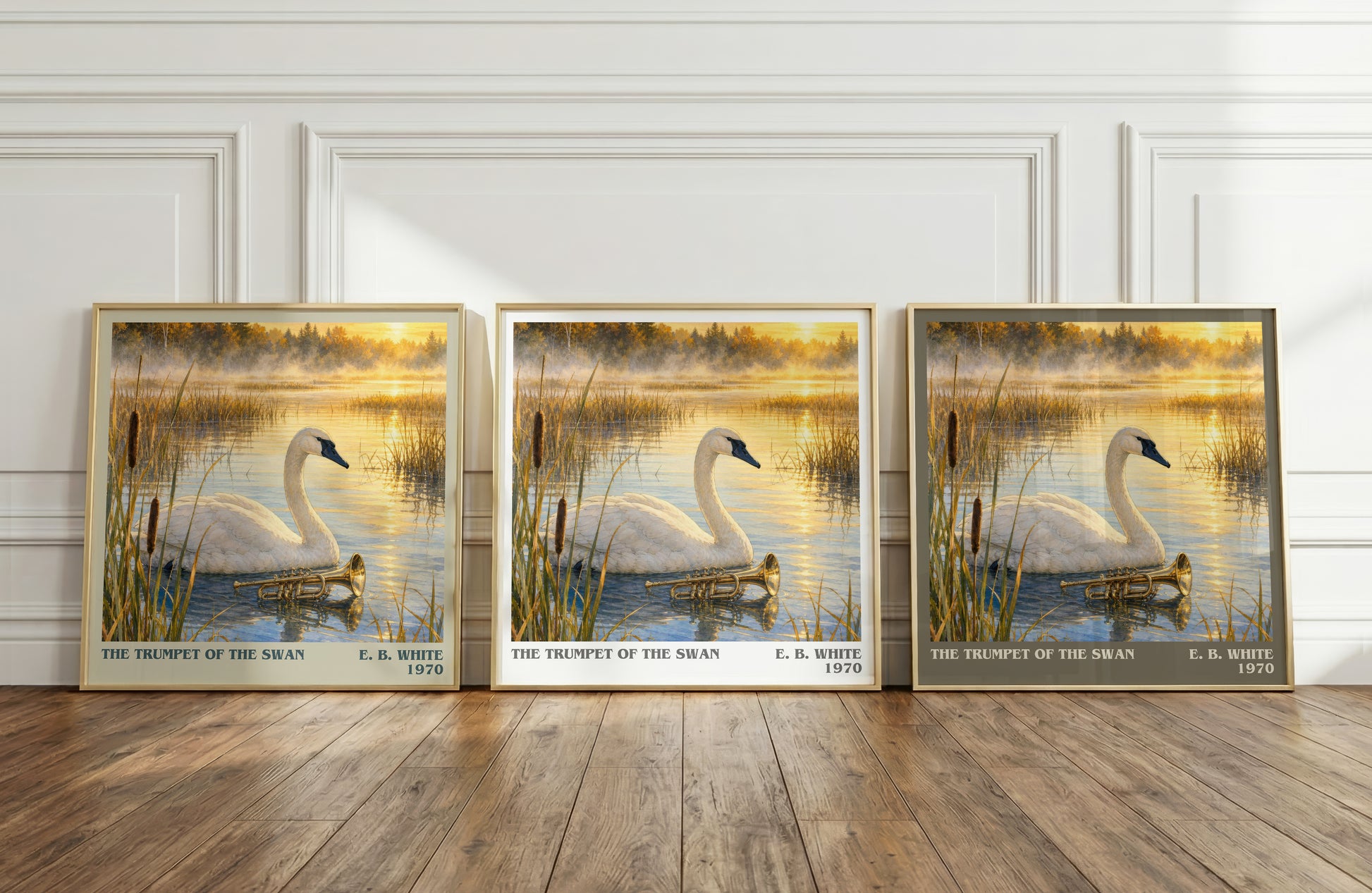 The Trumpet Of The Swan literary art print colour and style options – E. B. White book art