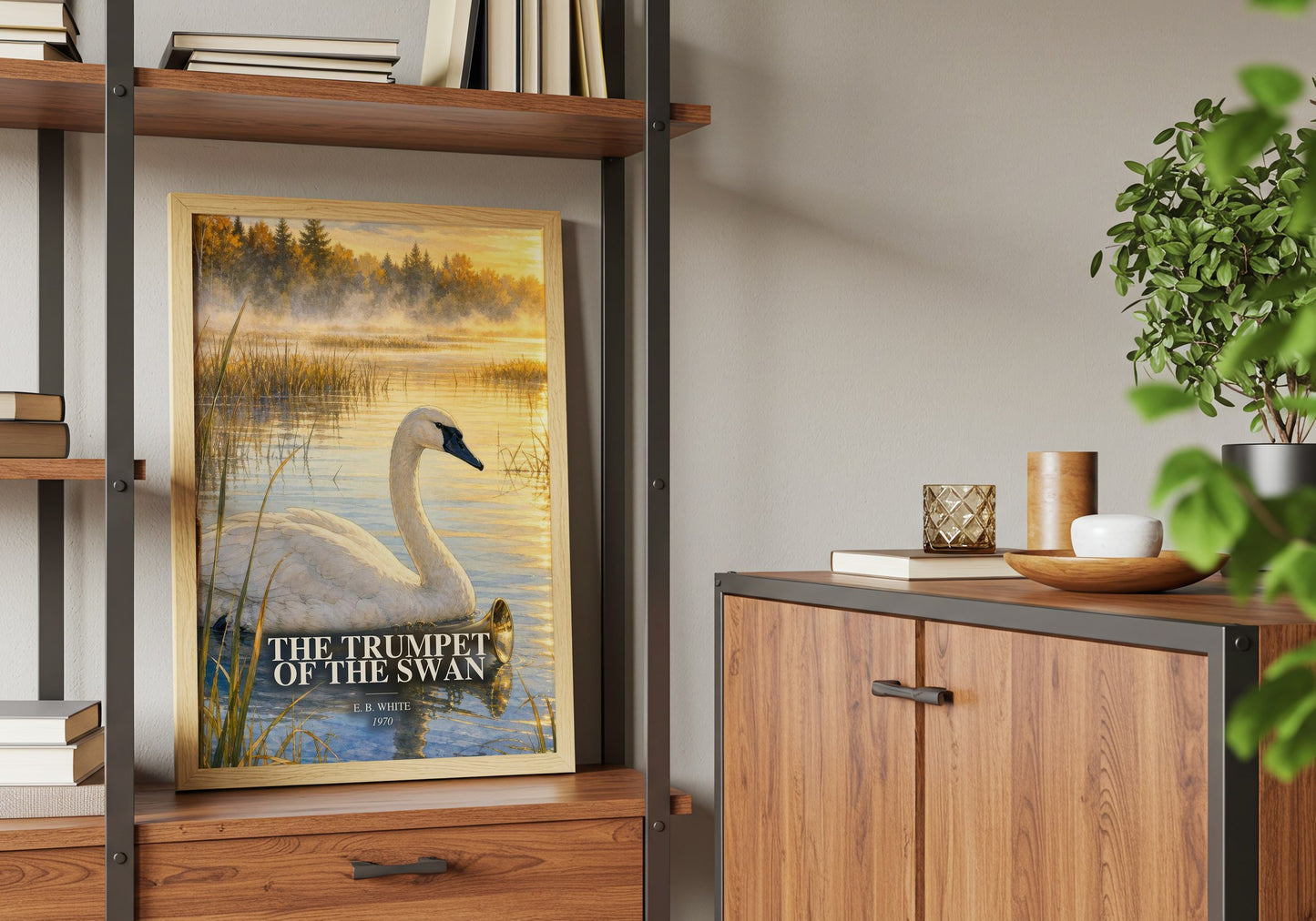 The Trumpet Of The Swan book watercolour illustration paper finish options – matte satin gloss