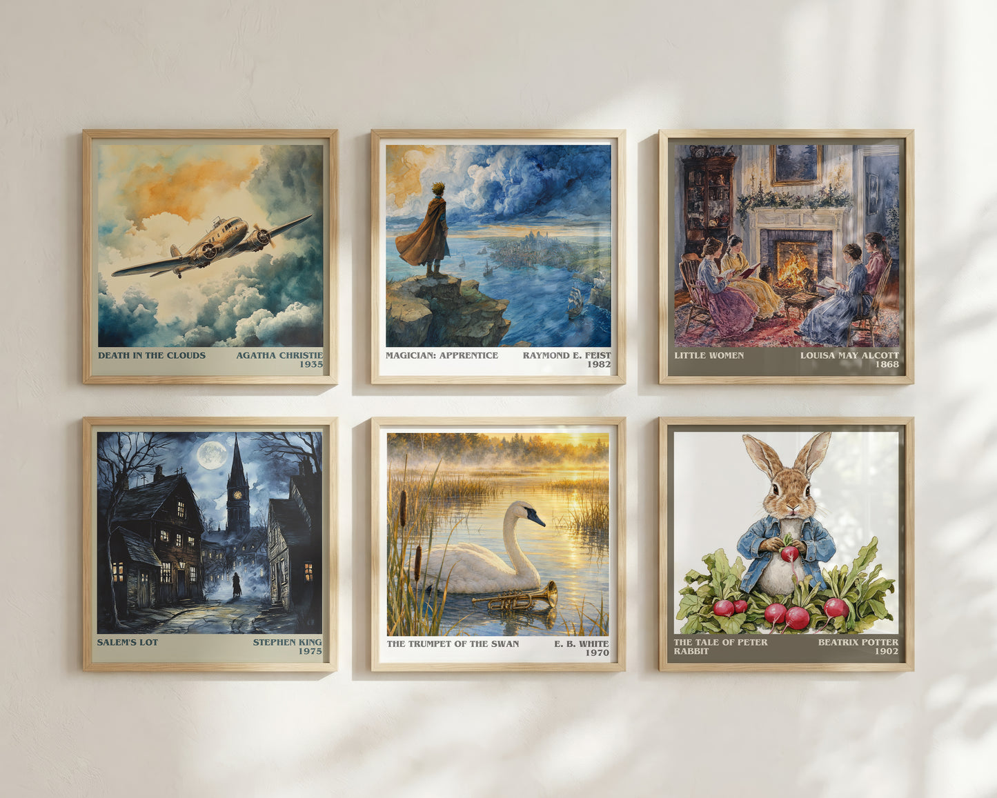 The Trumpet Of The Swan literary print framed by window – literary home decor
