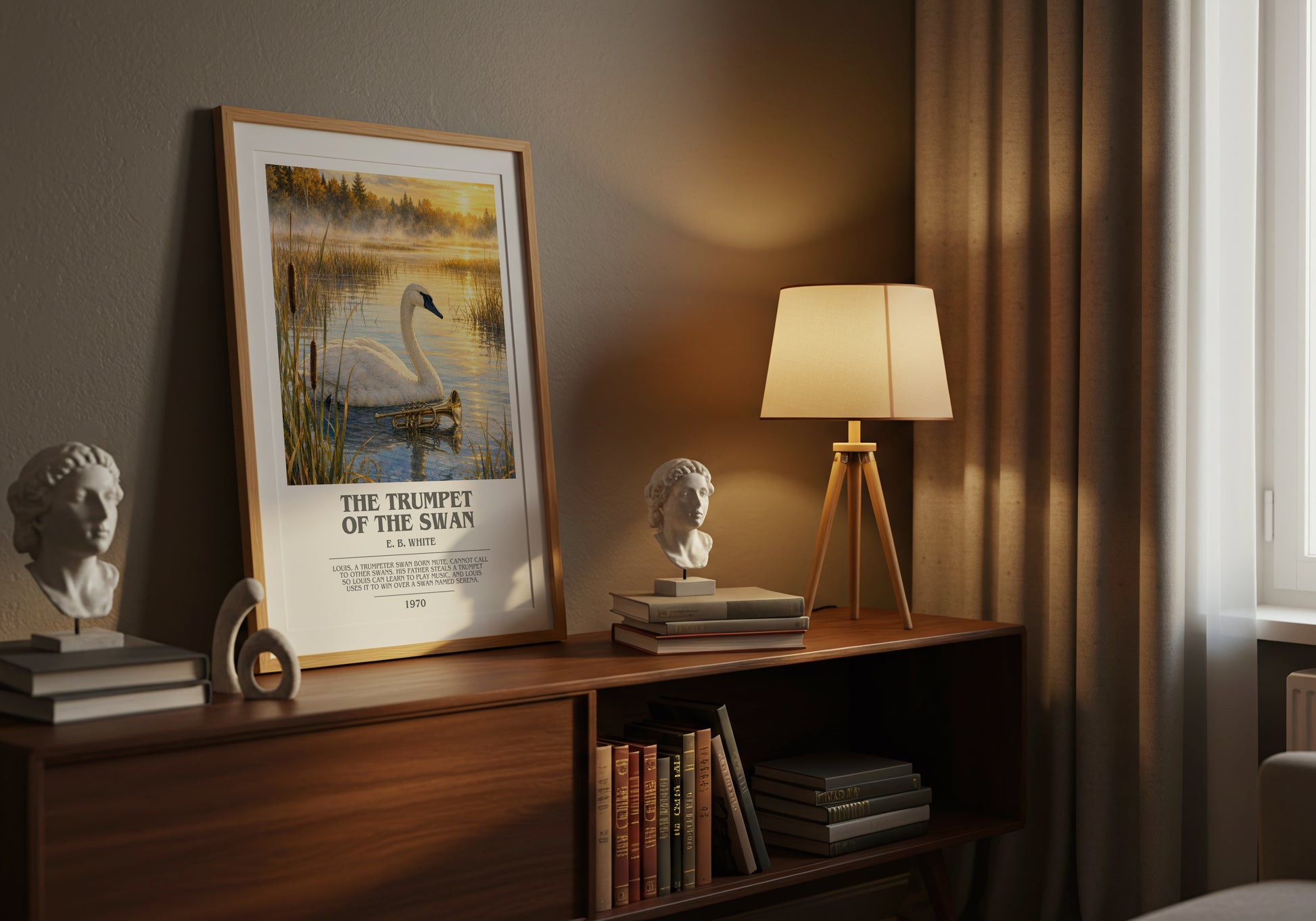 The Trumpet Of The Swan bookish book poster framed on wall – childrens wall art