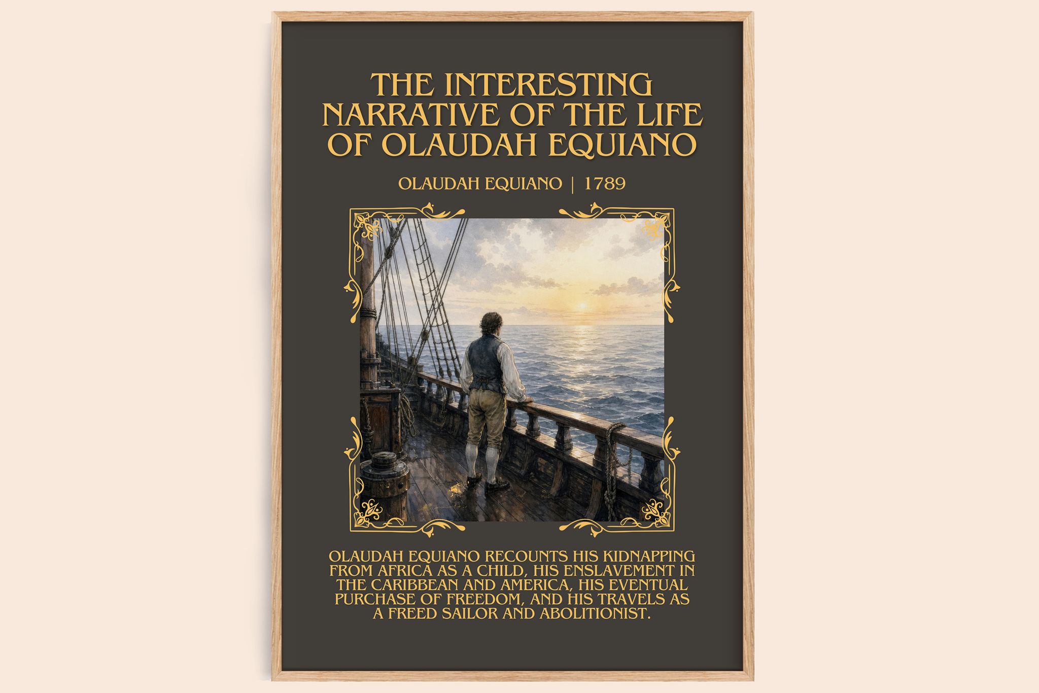 The Interesting Narrative of the Life of Olaudah Equiano Minimalist Book Poster by Olaudah Equiano