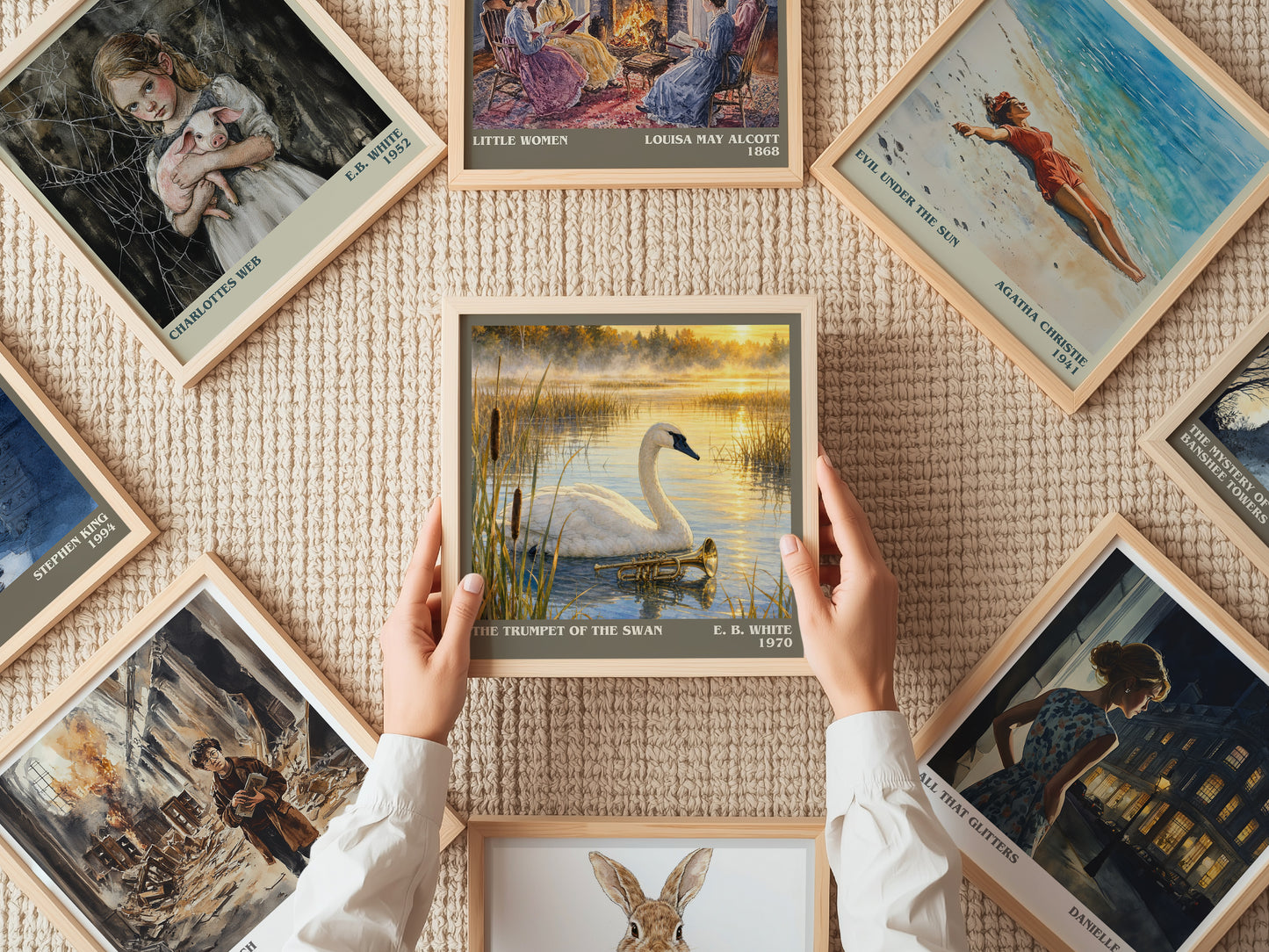 The Trumpet Of The Swan literary book poster framed on wall – childrens wall art