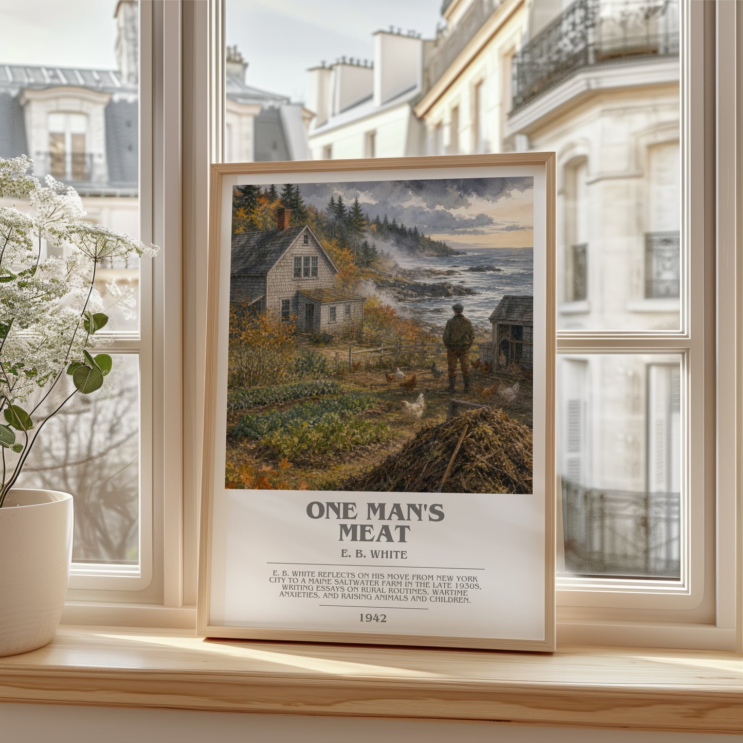 One Man'S Meat bookish poster colour and style options – E. B. White book art