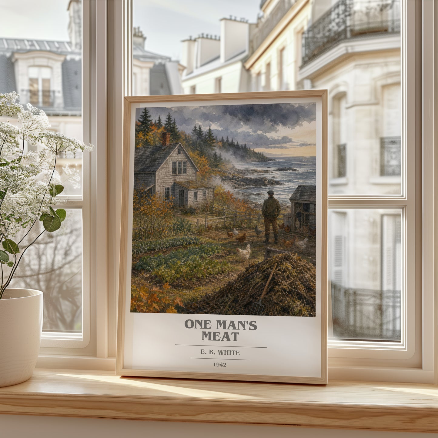 One Man'S Meat book cover poster colour and style options – E. B. White book art