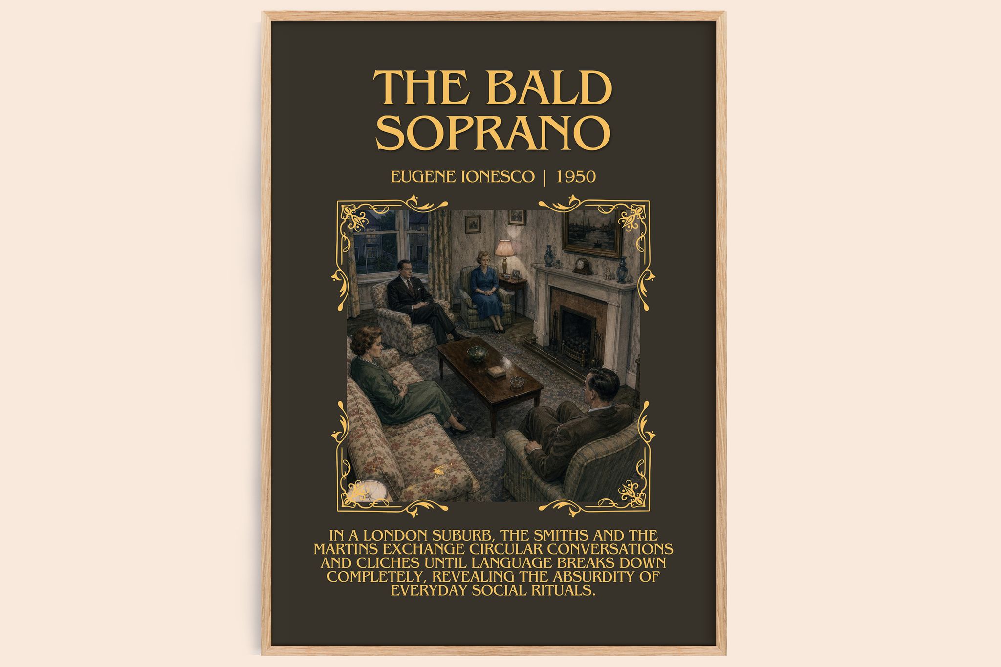 The Bald Soprano Minimalist Book Poster by Eugène Ionesco