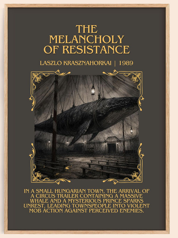 Melancholy of Resistance Minimalist Book Poster by L. Krasznahorkai – book poster