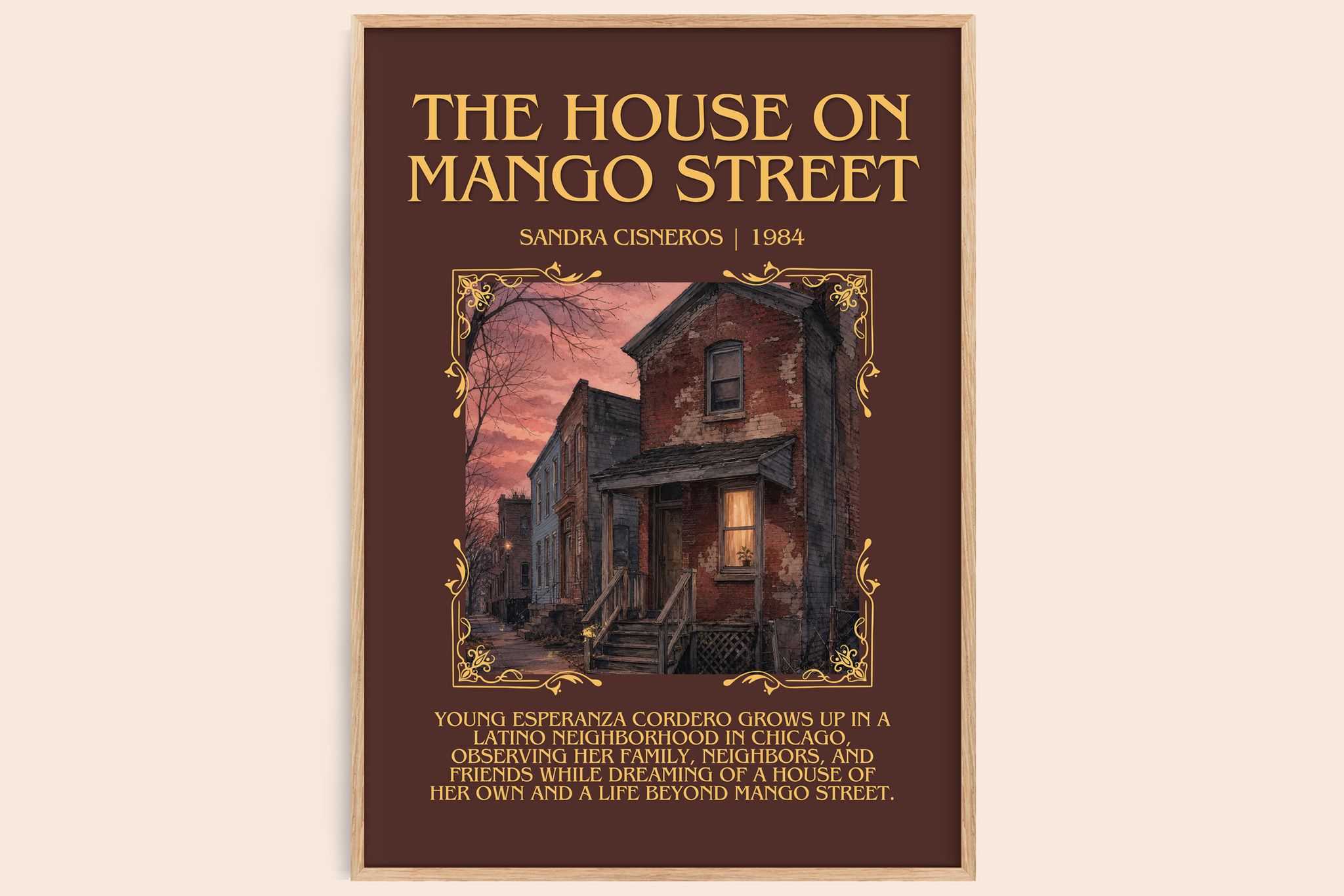 The House on Mango Street Minimalist Book Poster by Sandra Cisneros