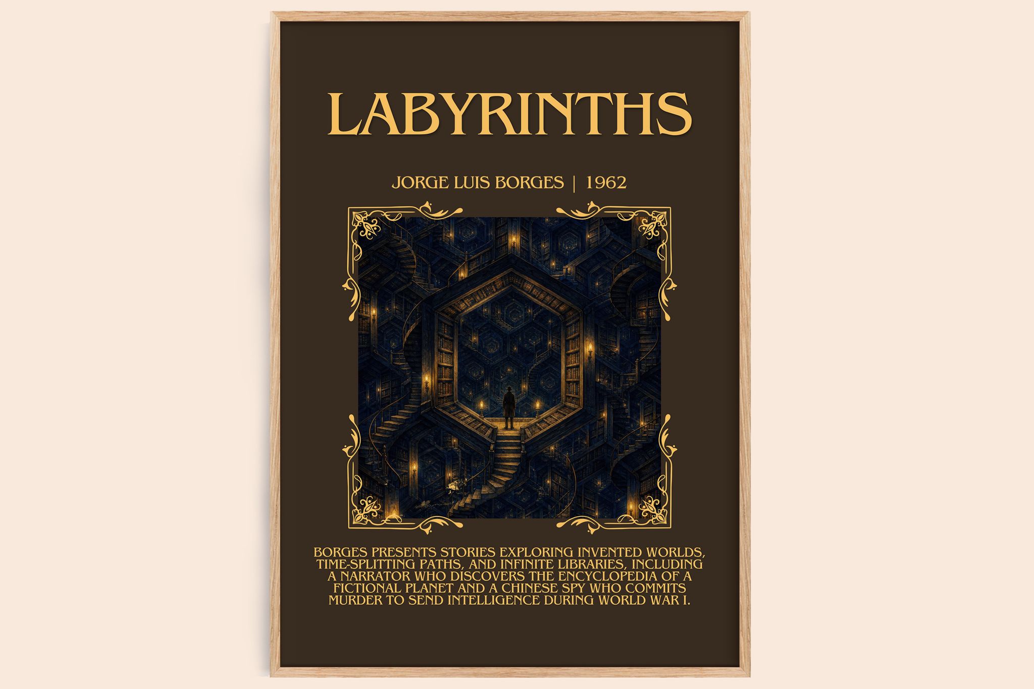Labyrinths Minimalist Book Poster by Jorge Luis Borges