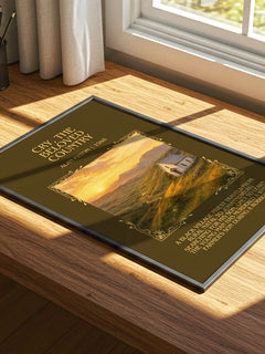 Cry, the Beloved Country Minimalist Book Poster by Alan Paton – print on a sunlit desk