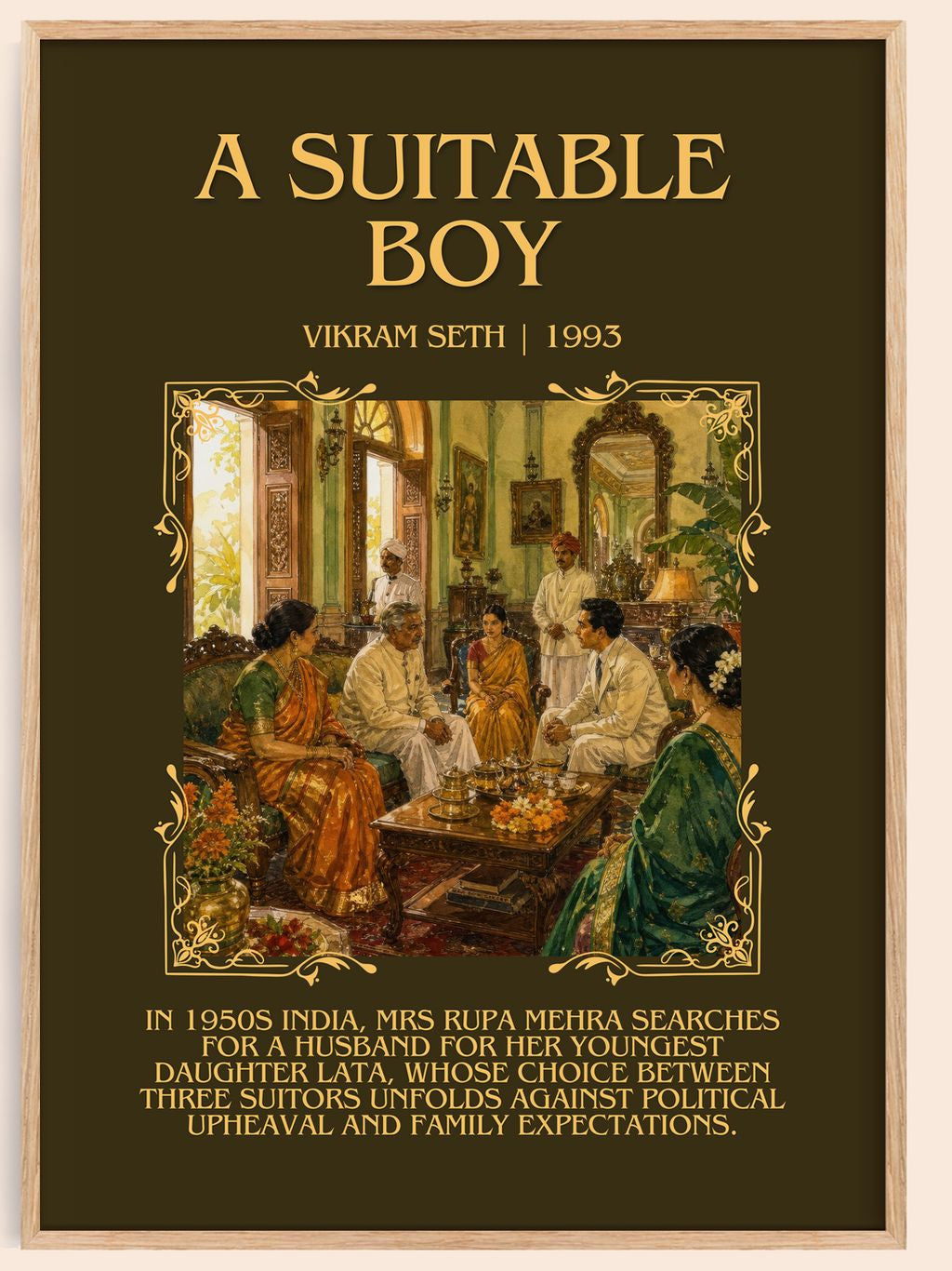 A Suitable Boy Minimalist Book Poster by Vikram Seth – book poster