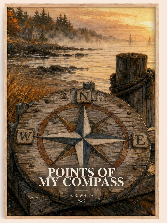 Points Of My Compass Book Watercolour Illustration by E. B. White