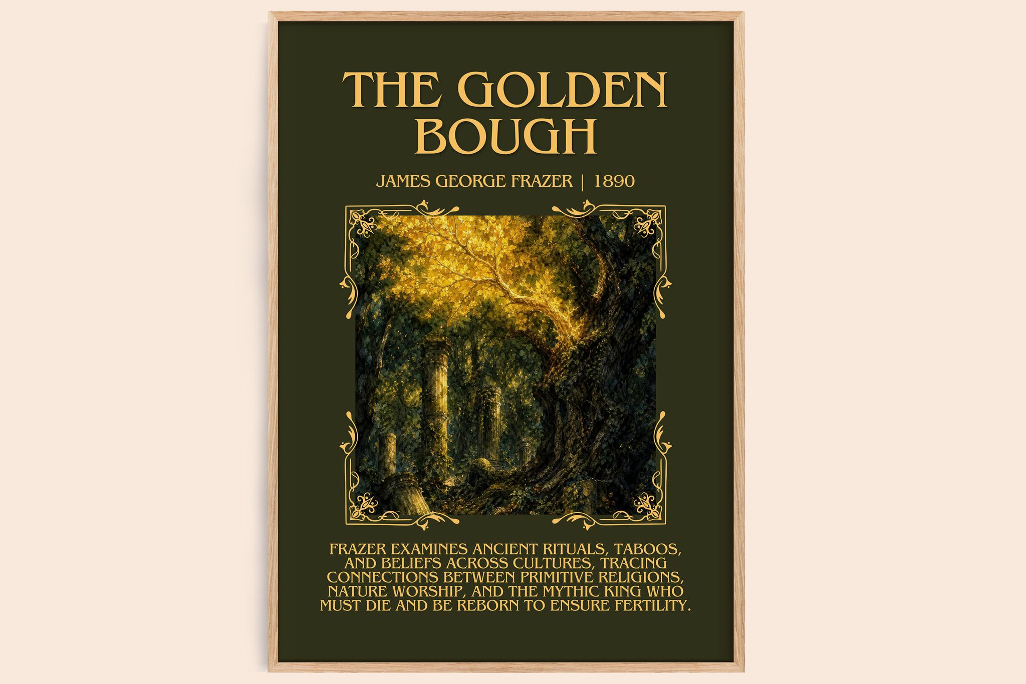 The Golden Bough Minimalist Book Poster by James George Frazer