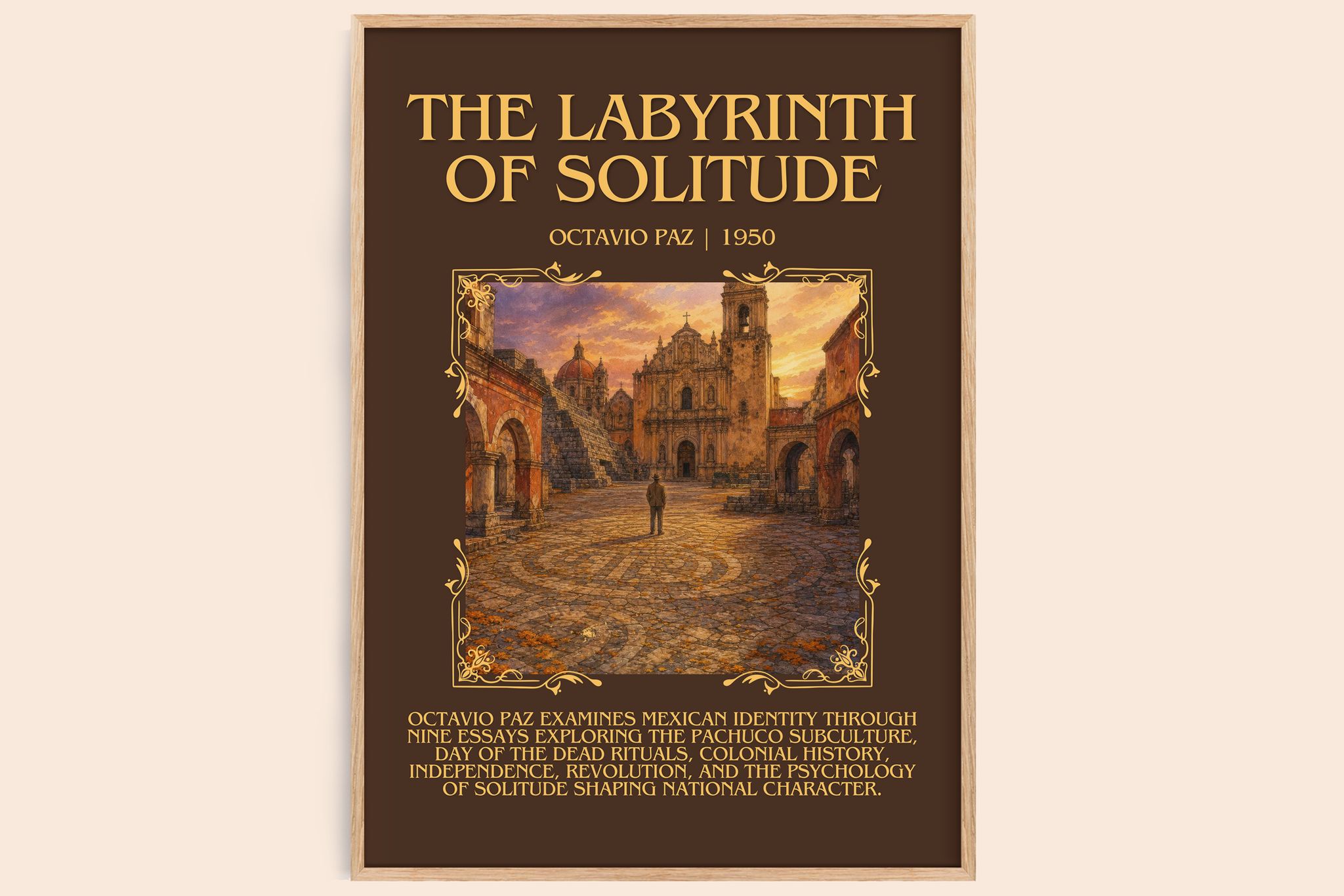 The Labyrinth of Solitude Minimalist Book Poster by Octavio Paz
