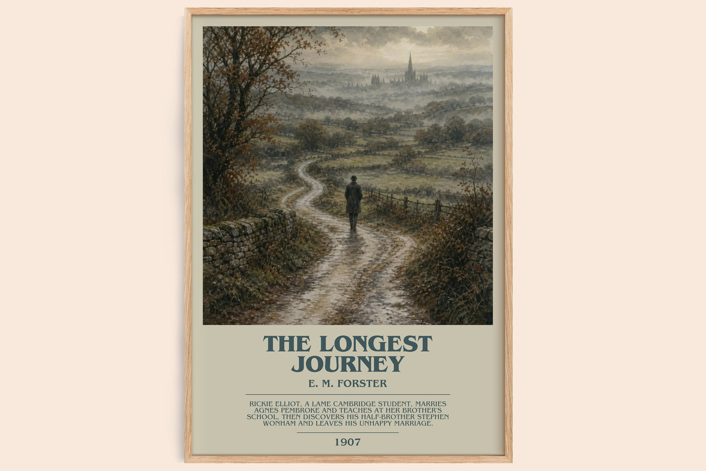 The Longest Journey bookish book poster by E. M. Forster – framed literary art print