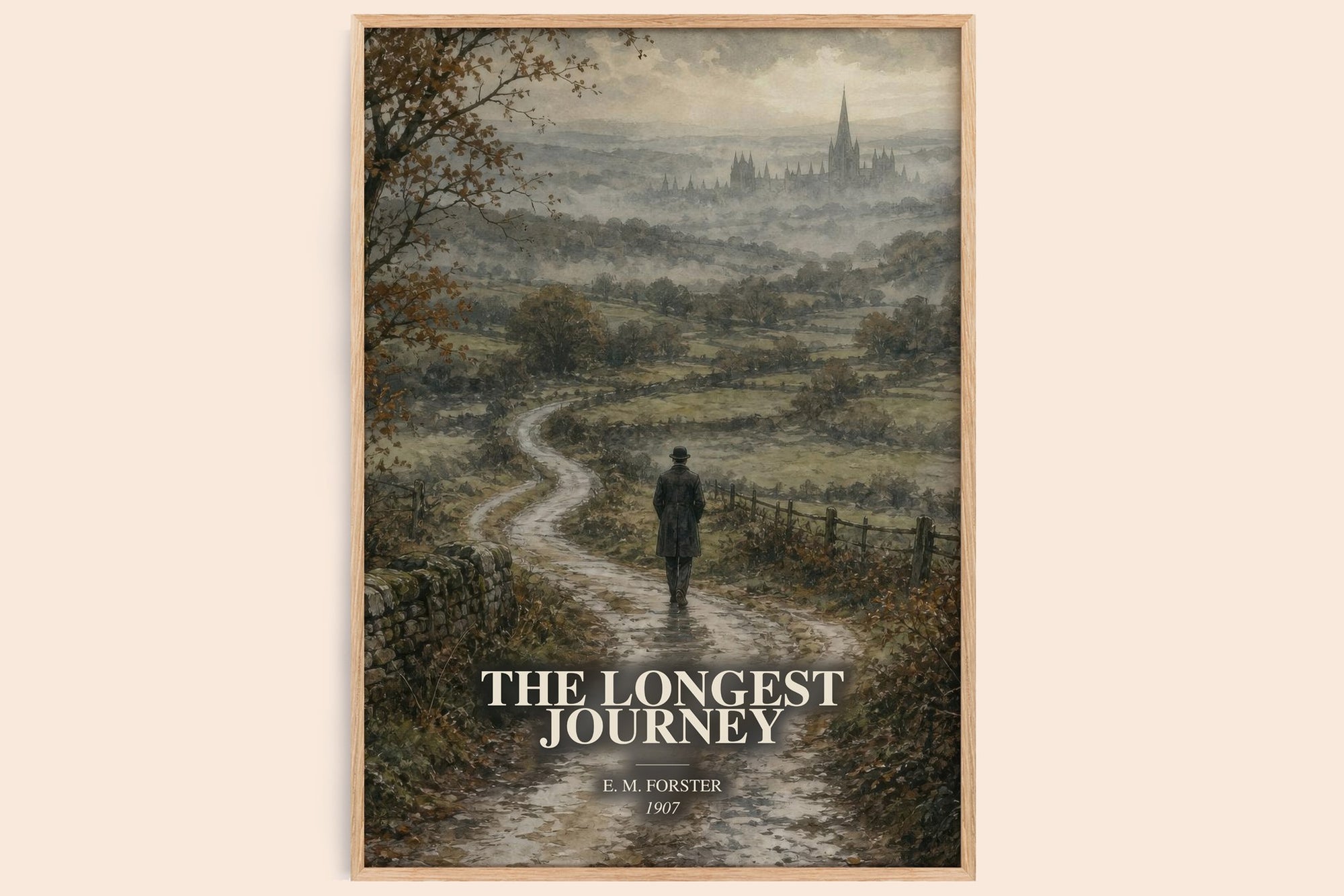 The Longest Journey watercolour book poster by E. M. Forster – framed literary art print
