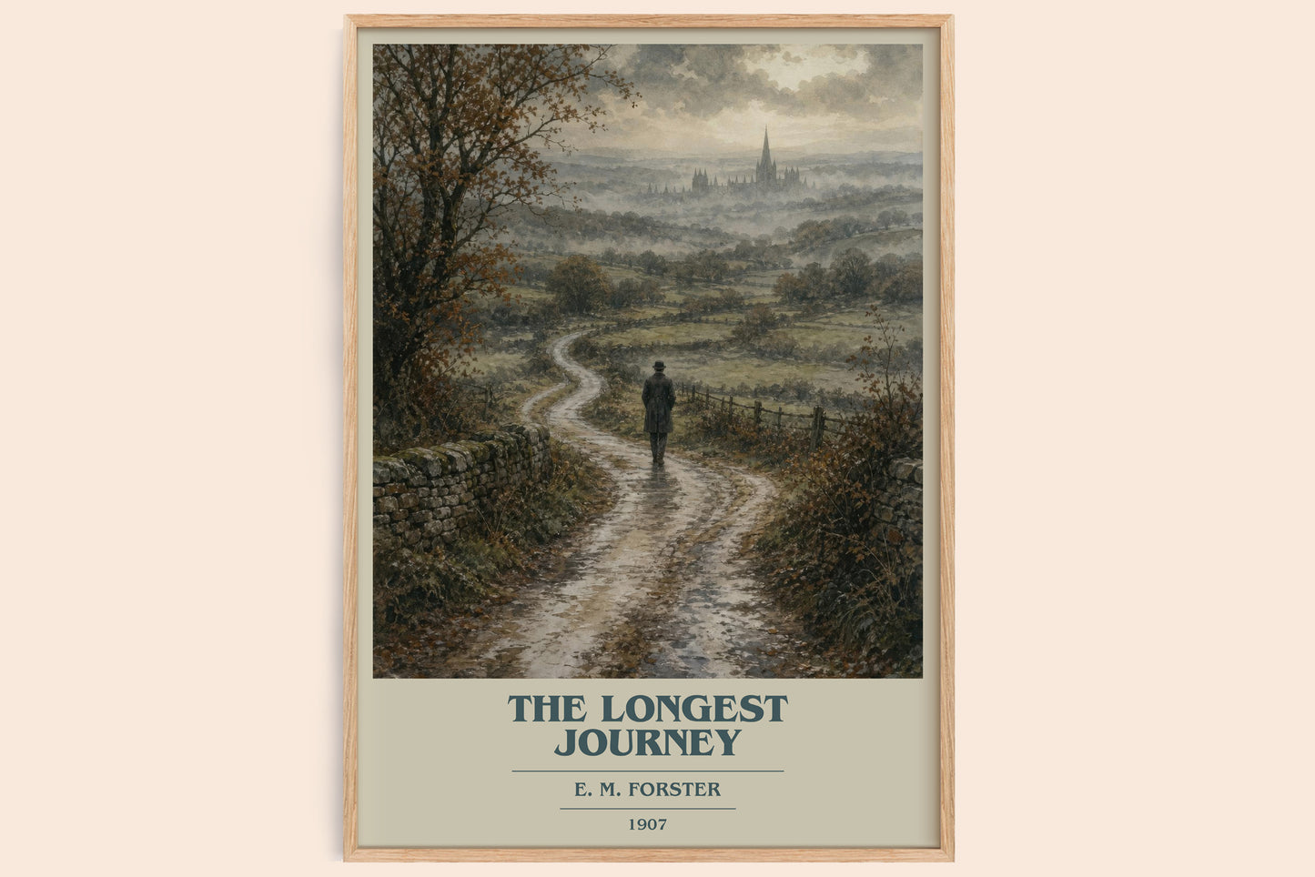 The Longest Journey book cover book poster by E. M. Forster – framed literary art print
