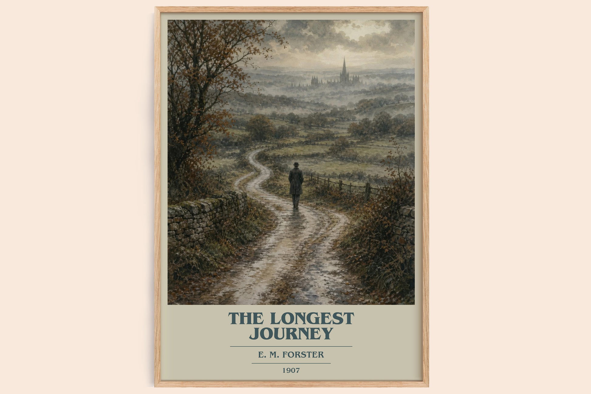 The Longest Journey book cover book poster by E. M. Forster – framed literary art print