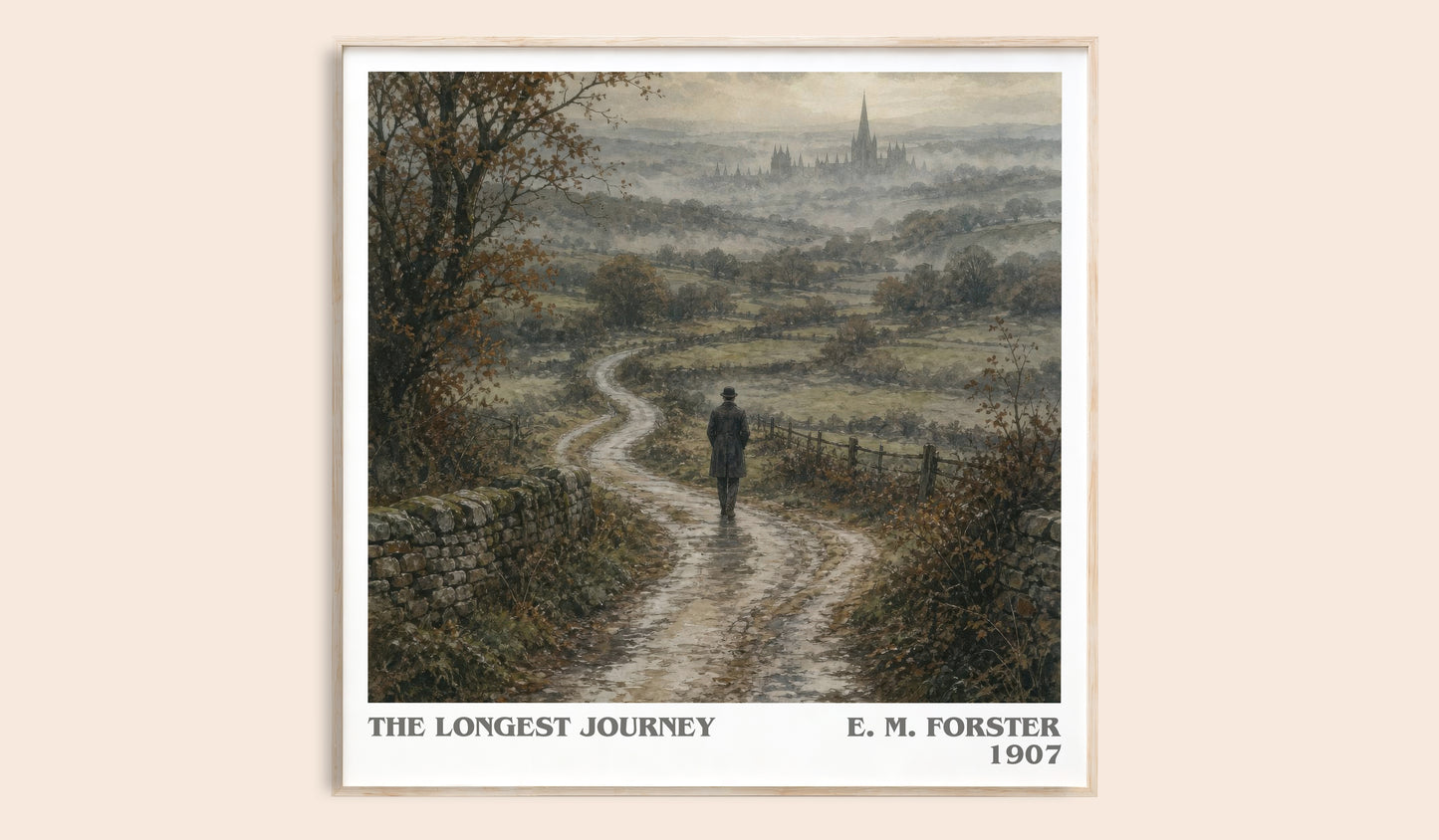 The Longest Journey literary book poster by E. M. Forster – framed literary art print