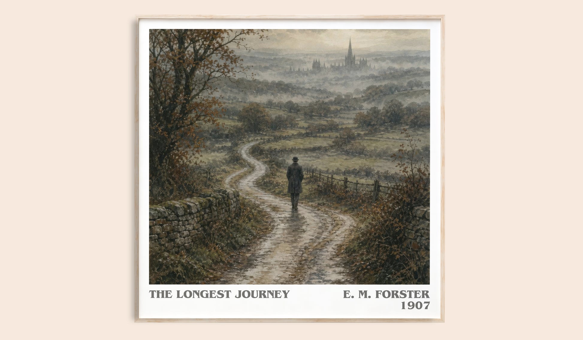 The Longest Journey literary book poster by E. M. Forster – framed literary art print