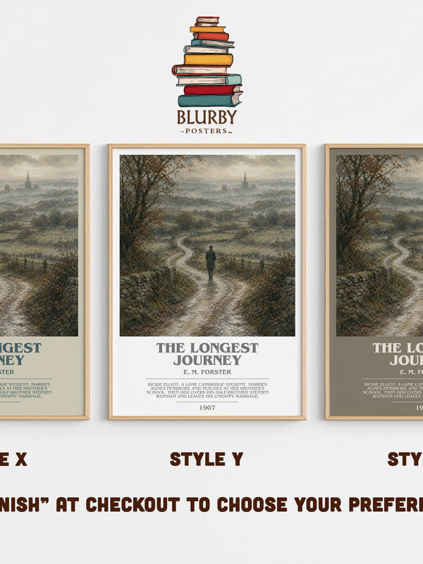 The Longest Journey bookish print in frame leaning in hallway – classic literature wall art