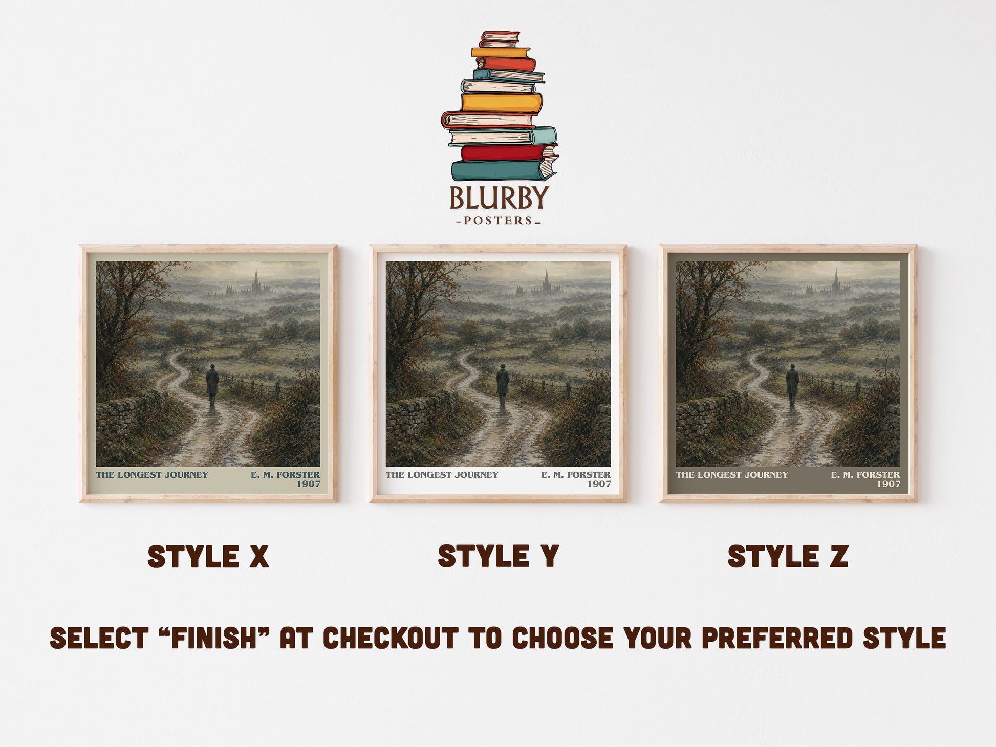 The Longest Journey literary print in frame leaning in hallway – classic literature wall art