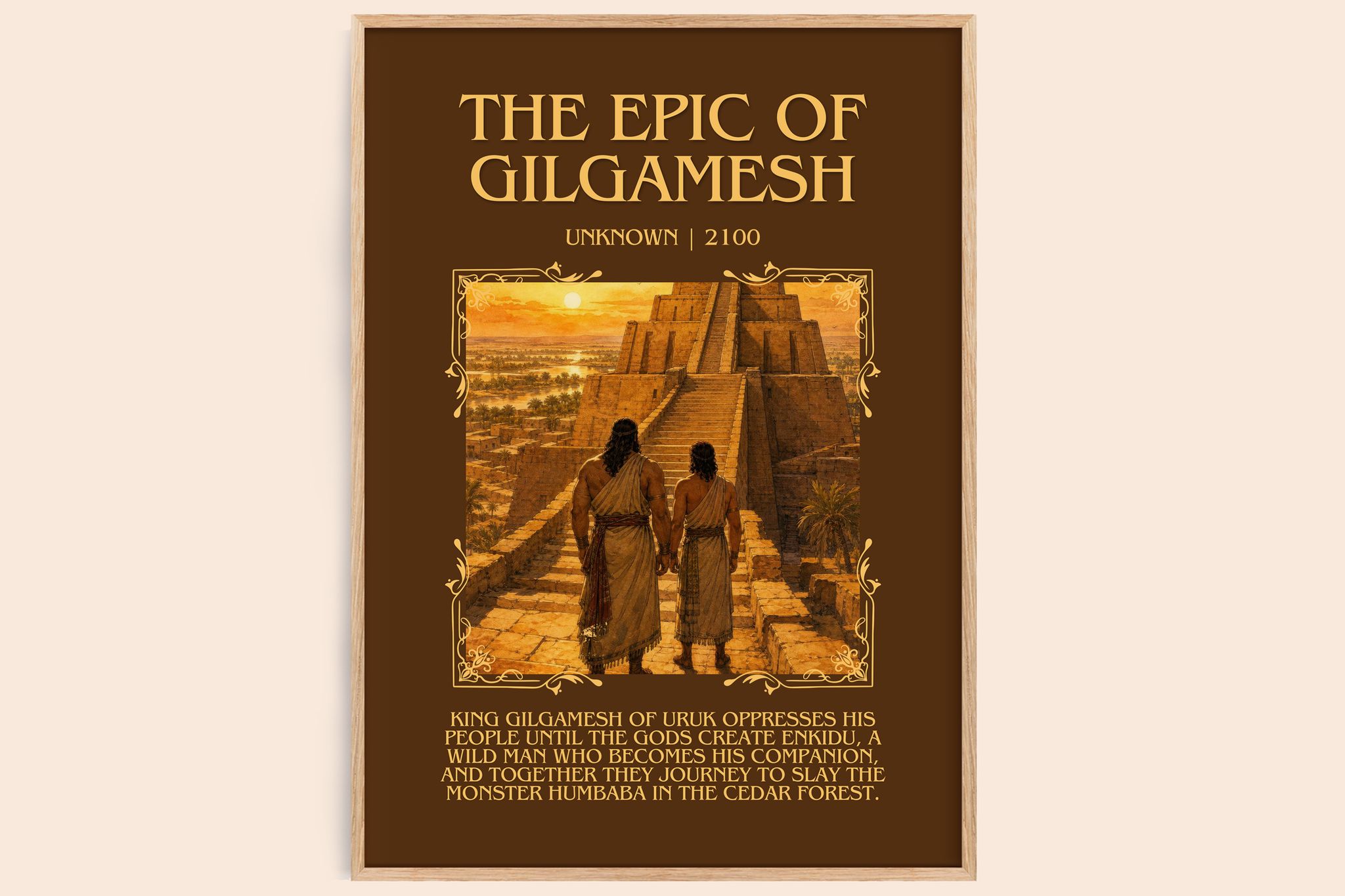 The Epic Of Gilgamesh Minimalist Book Poster by Unknown