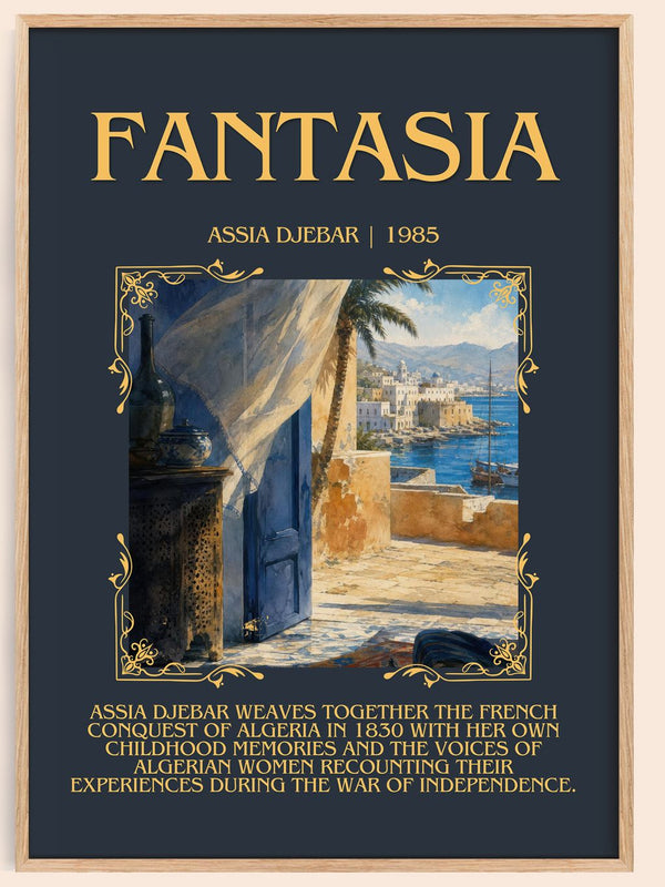 Fantasia Minimalist Book Poster by Assia Djebar – book poster
