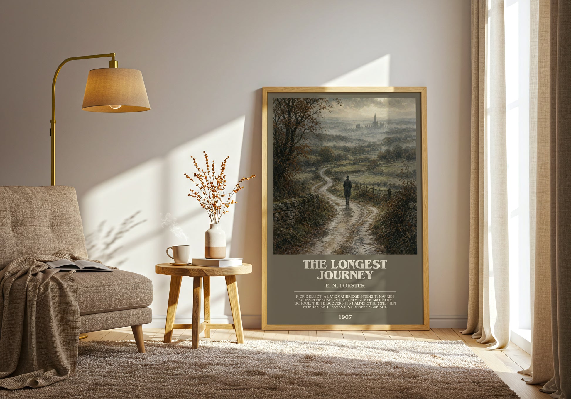 The Longest Journey bookish print on bookshelf – E. M. Forster fan gift