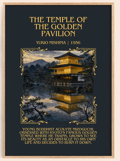Temple of the Golden Pavilion Minimalist Book Poster by Yukio Mishima – book poster