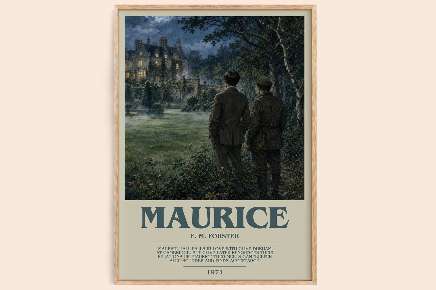 Maurice bookish book poster by E. M. Forster – framed literary art print