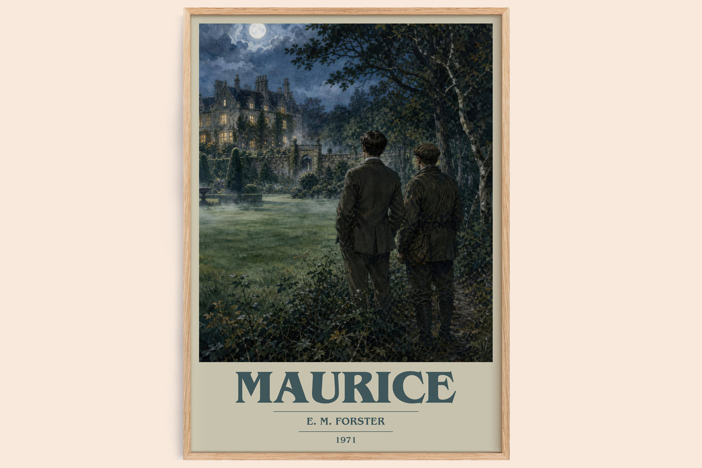 Maurice book cover book poster by E. M. Forster – framed literary art print