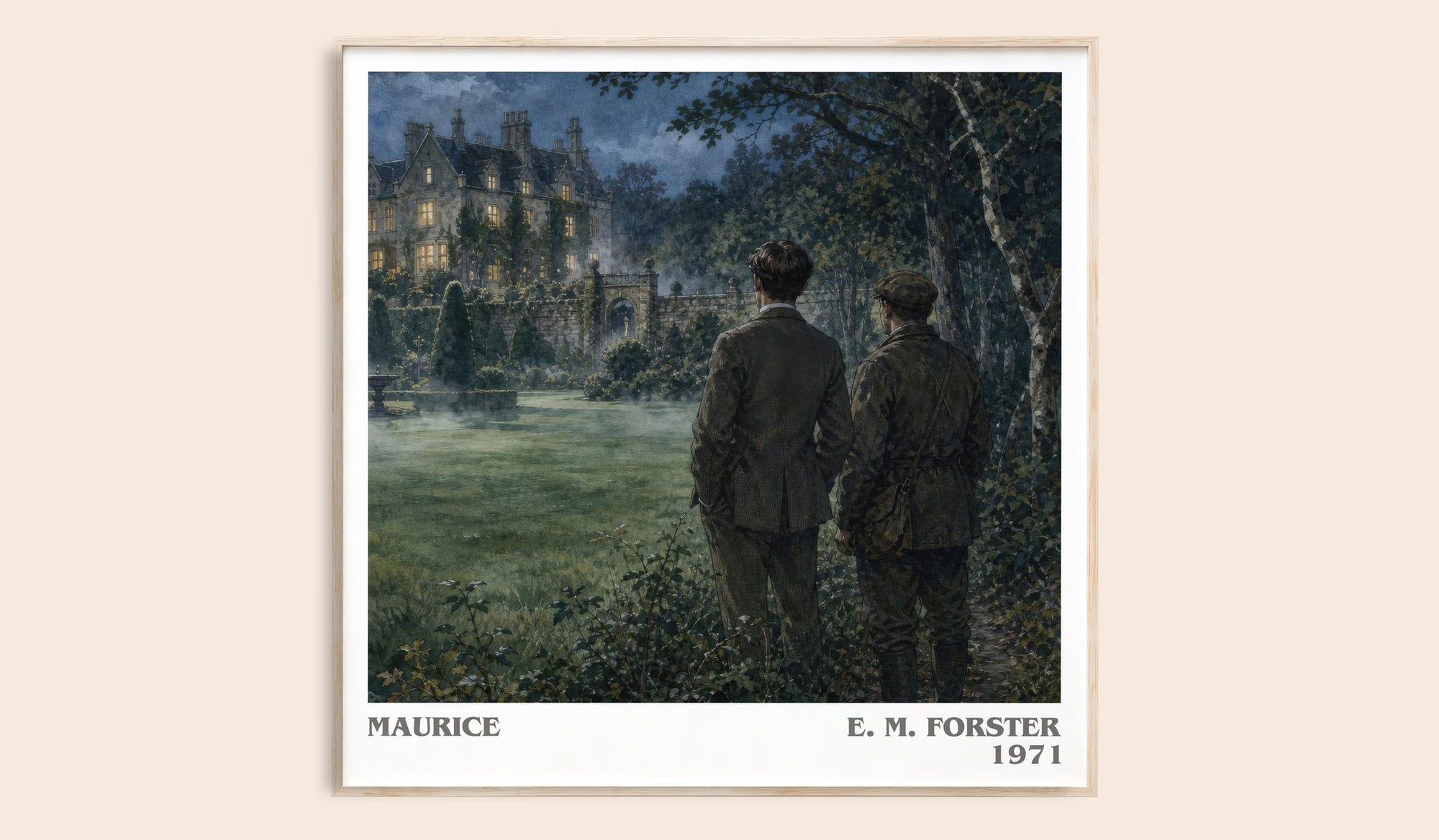 Maurice literary book poster by E. M. Forster – framed literary art print