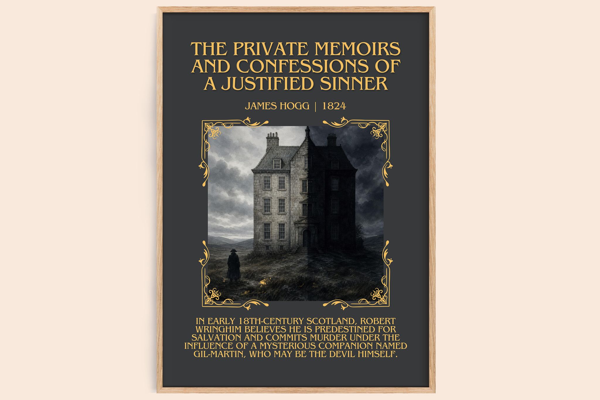 The Private Memoirs and Confessions of a Justified Sinner Minimalist Book Poster by James Hogg
