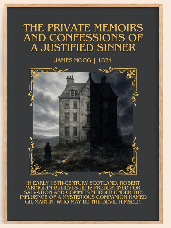 The Private Memoirs and Confessions of a Justified Sinner Minimalist Book Poster by James Hogg – book poster
