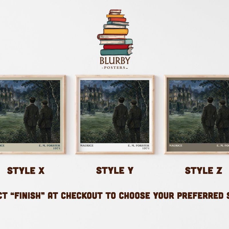 Maurice literary print in frame leaning in hallway – literary fiction wall art