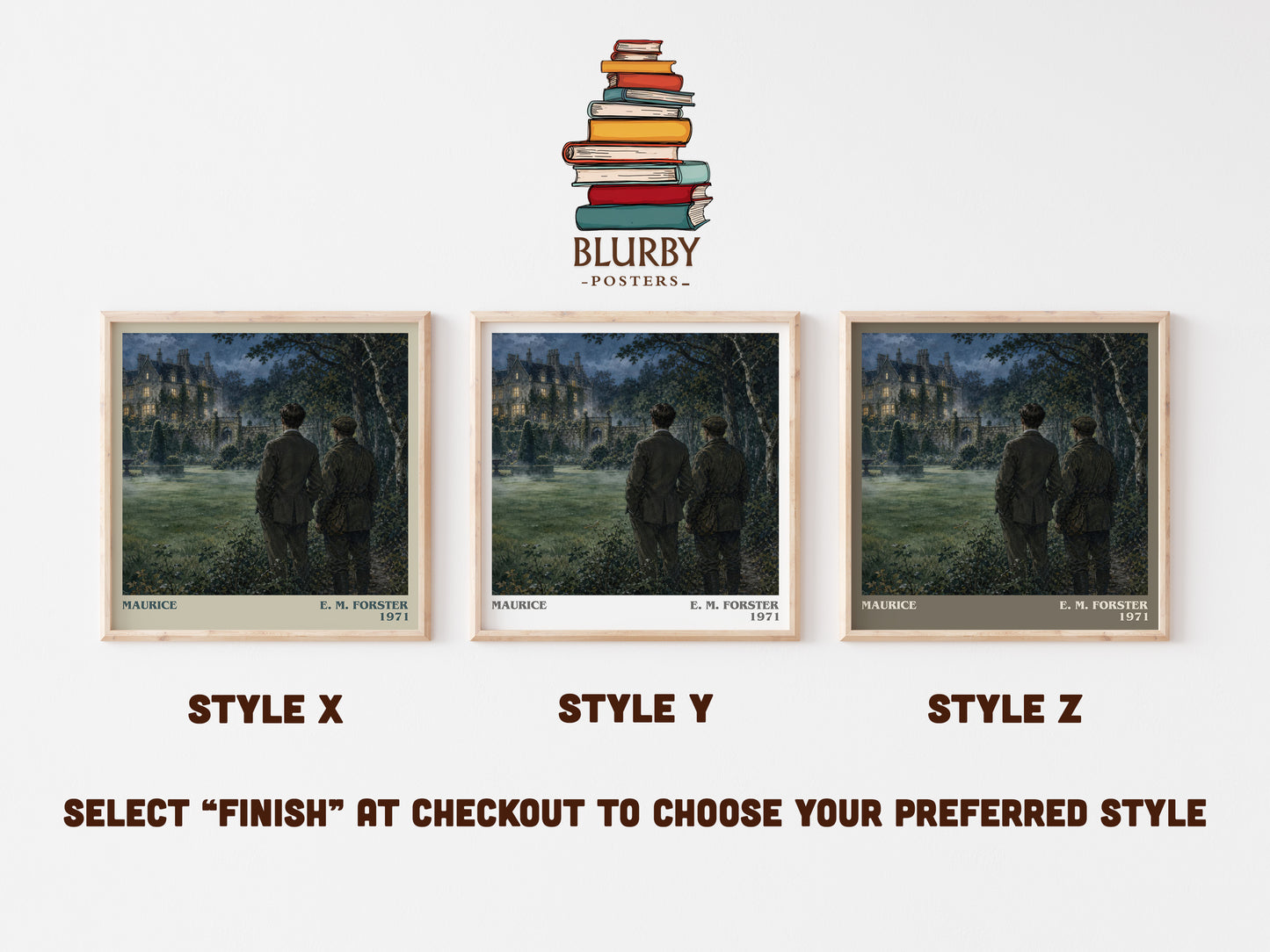 Maurice literary print in frame leaning in hallway – literary fiction wall art
